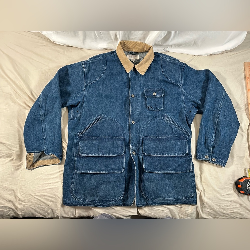 Polo Ralph Lauren Jacket Large Denim Hunting Dungarees Chore Barn Coat Vintage
